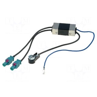 Antenna separator | Fakra plug x2,ISO plug angled