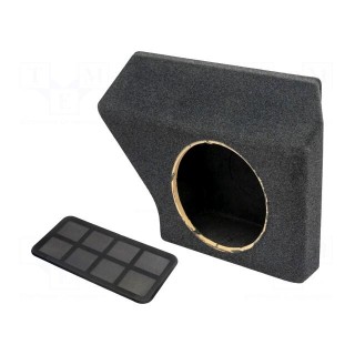 Car loudspeaker enclosure | MDF | black melange | textil | 250mm