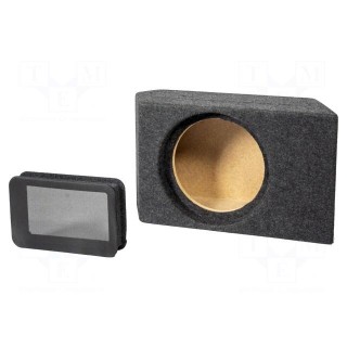 Car loudspeaker enclosure | MDF | black melange | textil | 250mm | BMW