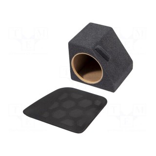 Car loudspeaker enclosure | MDF | black melange | textil | 200m | Audi