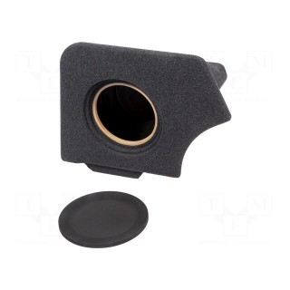 Car loudspeaker enclosure | MDF | black melange | textil | 200mm