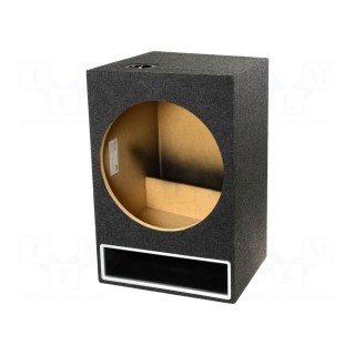 Car loudspeaker enclosure | MDF | black melange | textil | 70l | 380mm