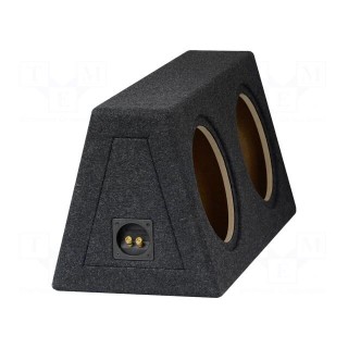 Car loudspeaker enclosure | MDF | black | textil | 20+20l | 250mm