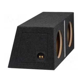 Car loudspeaker enclosure | MDF | black | textil | 35+35l | 250mm