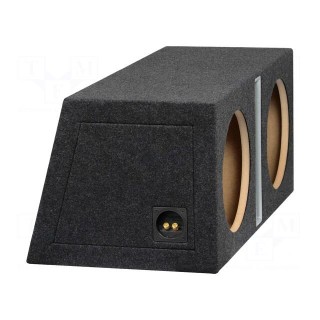 Car loudspeaker enclosure | MDF | black | textil | 50+50l | 300mm