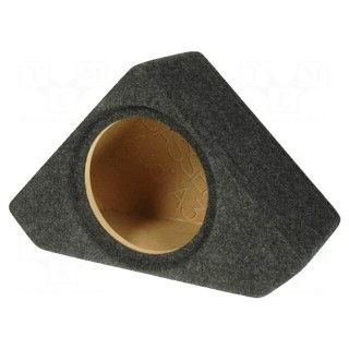 Car loudspeaker enclosure | MDF | black | textil | 8l | 200mm | 215mm