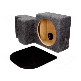 Car loudspeaker enclosure | MDF | gray melange | textil | 250mm | BMW