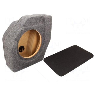 Car loudspeaker enclosure | MDF | gray melange | textil | 250mm | Audi