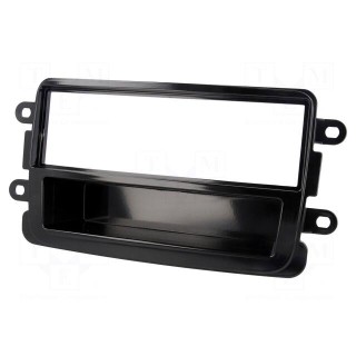 Radio mounting frame | Dacia | 1 DIN | black gloss