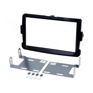 Radio mounting frame | Dacia | 2 DIN | black gloss