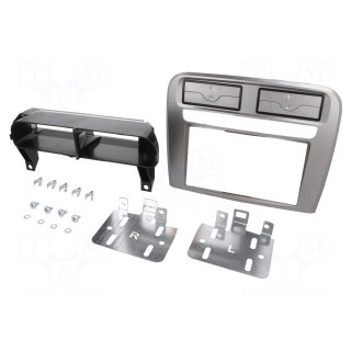 Radio mounting frame | Fiat | 2 DIN | silver