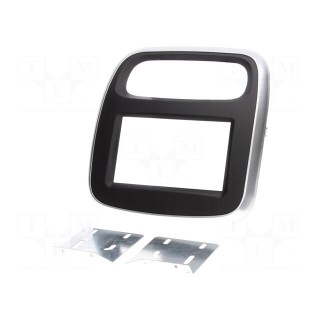 Radio mounting frame | Opel,Renault | 2 DIN | black and silver