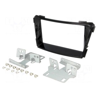 Radio mounting frame | Hyundai | 2 DIN | black gloss