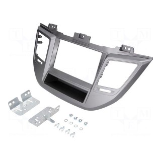 Radio mounting frame | Hyundai | 2 DIN | silver