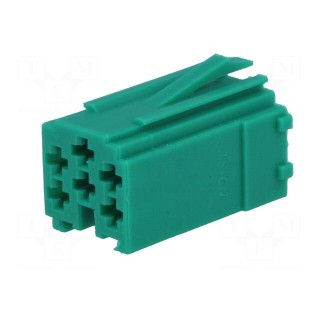 Connector housing | plug | mini ISO | PIN: 6 | green | 331444,331450