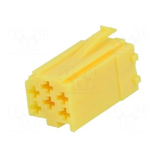 Connector housing | plug | Mini ISO | PIN: 6 | yellow