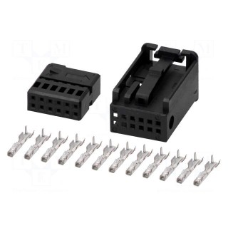 Connector housing | plug | Quadlock | black | 12 pins