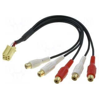 ISO mini plug,RCA socket x5 | PIN: 6