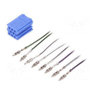 ISO mini plug,wires | PIN: 8 | Kit: wires with pins
