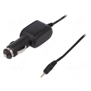 USB power supply | 2,5/0,7 | Sup.volt: 12VDC | 12V/2.1A | black | 0.15m