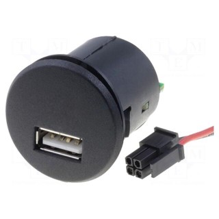 USB power supply | USB A socket | Sup.volt: 7÷12VDC | 5V/2.1A | black