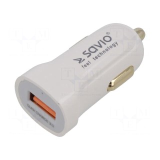 USB power supply | USB A socket | white | Uin: 12÷24V