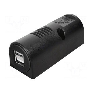 Automotive power supply | USB A socket x2 | 5A | Sup.volt: 12÷24VDC