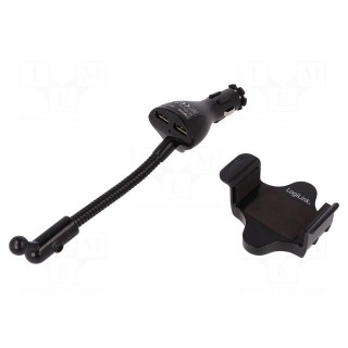 Car holder | black | 5V/3.1A | Features: with smartphone holder
