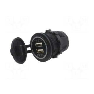 USB power supply | USB A socket x2 | Sup.volt: 12÷24VDC | black | red