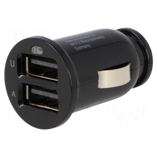 Automotive power supply | USB A socket x2 | Sup.volt: 12VDC | black