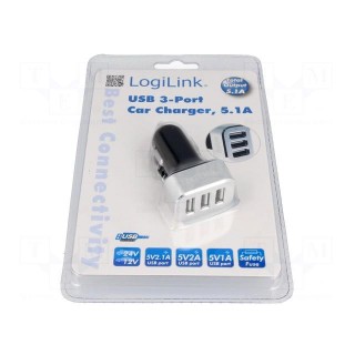 USB power supply | USB A socket x3 | Sup.volt: 12÷24VDC | 5V/4.8A