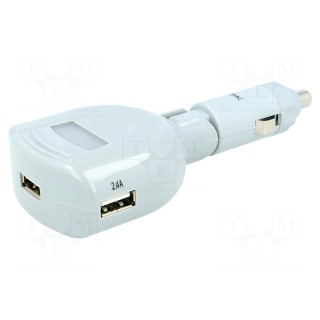 USB power supply | USB A socket x3 | Sup.volt: 12÷24VDC | white