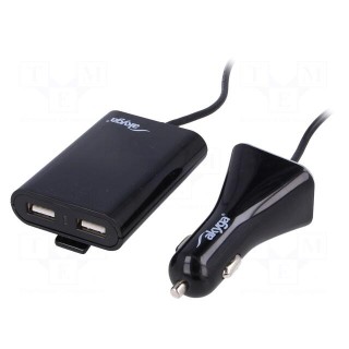 USB power supply | USB A socket x4 | Sup.volt: 12÷24VDC | black