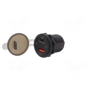 USB power supply | USB A socket,USB C socket | Sup.volt: 12÷24VDC