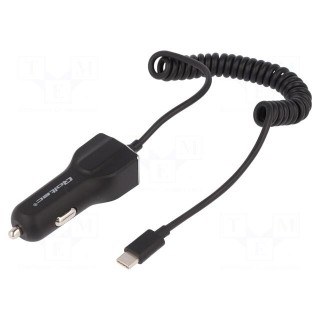 Automotive power supply | USB C plug | Sup.volt: 12÷24VDC | 5V/3A