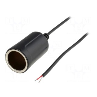 Car lighter socket | lead 2m | 5A | Sup.volt: 7÷12VDC | black