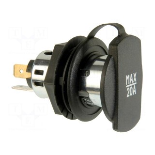 Car lighter socket adapter | car lighter socket x1 | 20A | black
