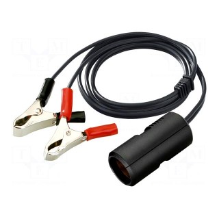 Car lighter socket adapter | car lighter socket x1 | 8A | black | 1m