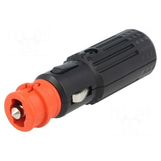 Cigarette lighter plug | 16A | Sup.volt: 12÷24VDC | 12V/1x15A | black
