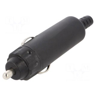 Cigarette lighter plug | Inom: 20A | Sup.volt: 12VDC | 12V/20A | black