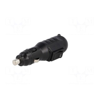 Cigarette lighter plug | 8A | Sup.volt: 7÷12VDC | 12V/1x8A | black