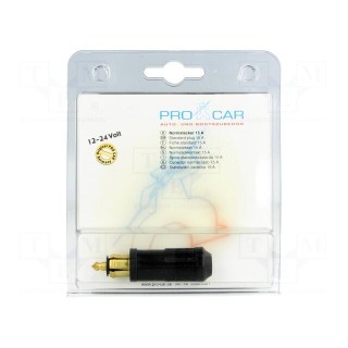 Cigarette lighter plug | screw terminal | 15A | Sup.volt: 12÷24VDC