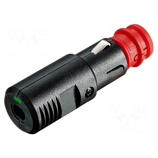 Cigarette lighter plug | screw terminal | 16A | Sup.volt: 12÷24VDC