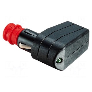 Cigarette lighter plug | screw terminal | 7.5A | Sup.volt: 12÷24VDC