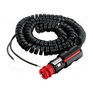 Cigarette lighter socket extension cord | cables | 8A | black | 3m