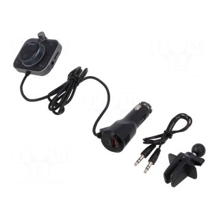 FM transmitter | microSD,USB A socket,USB C socket | black | 1.2m