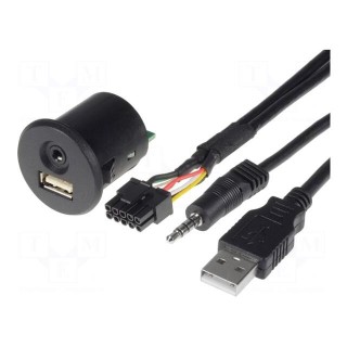 USB/AUX adapter | USB A socket,Jack 3,5mm 4pin socket | 0.9m
