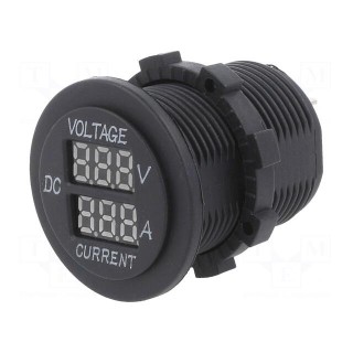 Voltmeter | Sup.volt: 5÷30VDC | I DC: 1÷15A | black | green