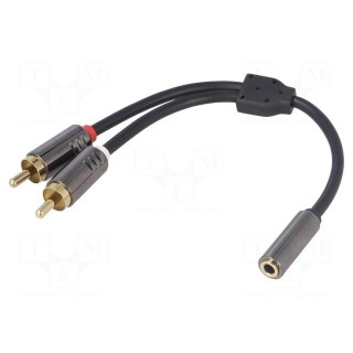 Aux adapter | RCA | gold-plated | RCA plug x2,Jack 3.5mm 3pin plug
