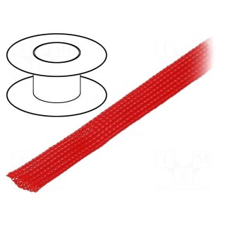 Braid | polyester | 11÷17,nom.12mm | red | Package: 100m